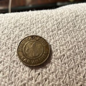 Vintage American Pride 1$ car washes token;unique; ‘clean ride’ w/Flag-side two